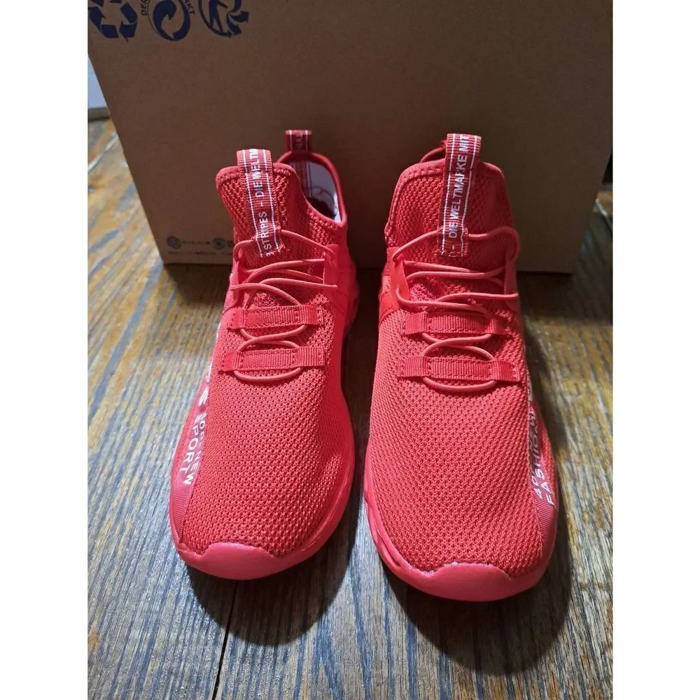 New Kids Youth Size 7 (38) Daclay Red Athletic Casual Running Shoes Sneakers